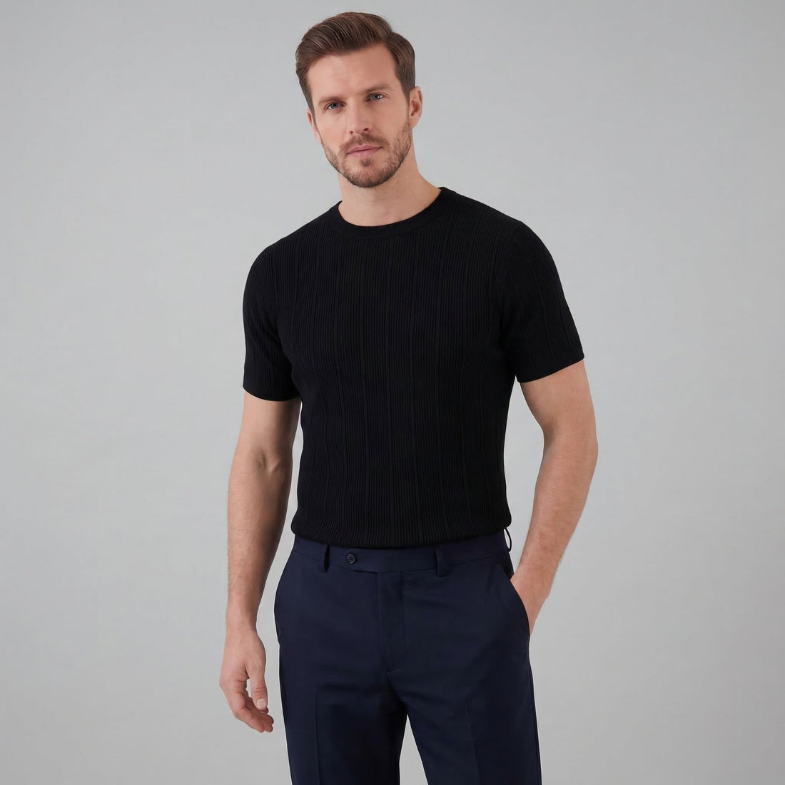 Men's Rib Knit T-Shirt