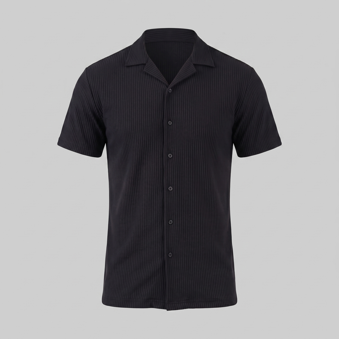 Men's Ribbed Cuban Collar Shirt