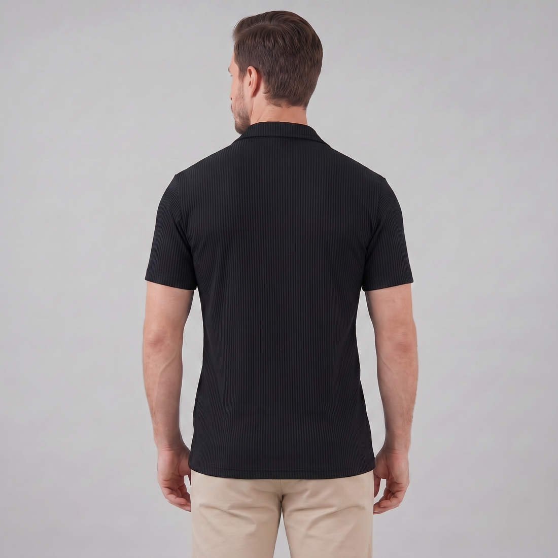 Men's Ribbed Cuban Collar Shirt