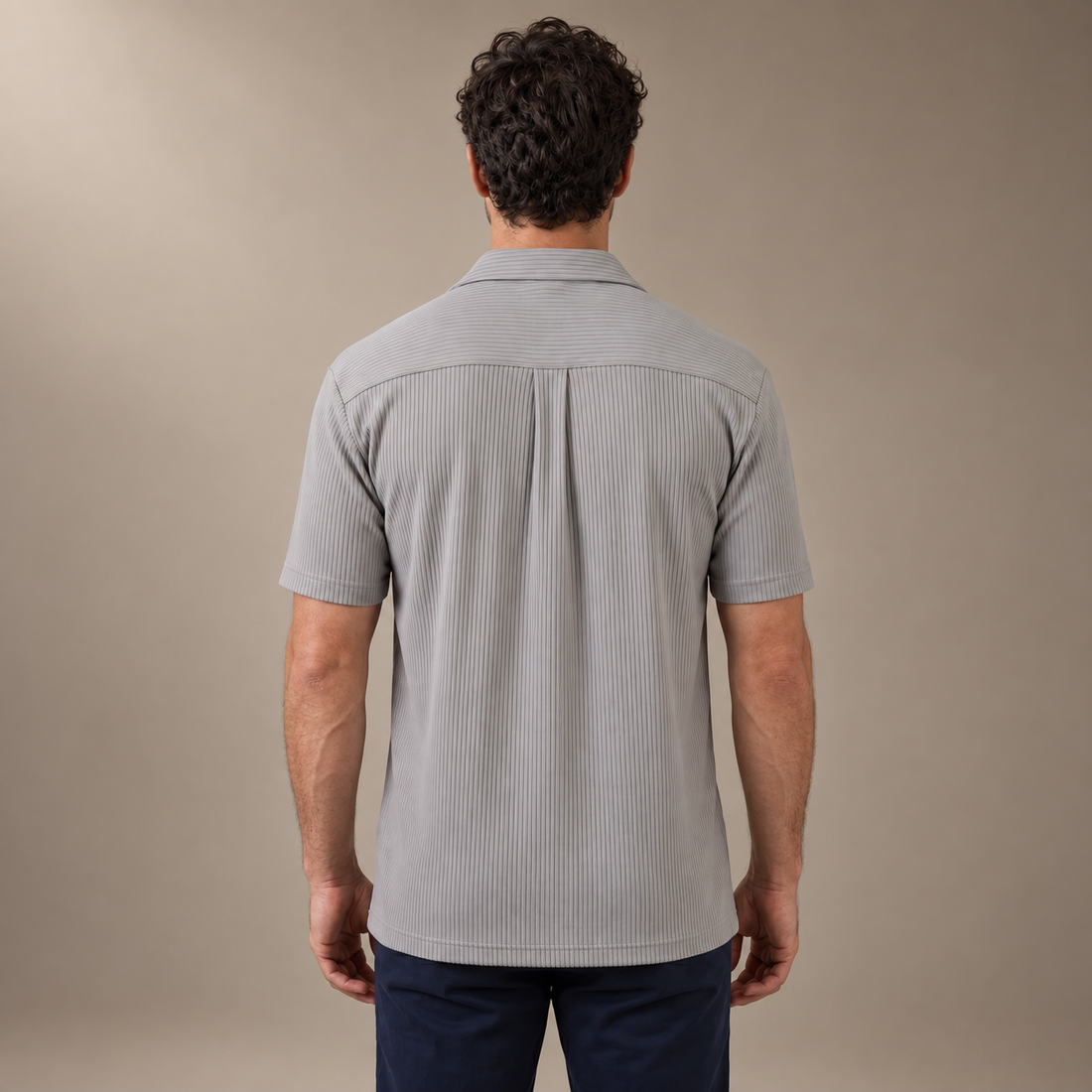 Men's Ribbed Cuban Collar Shirt