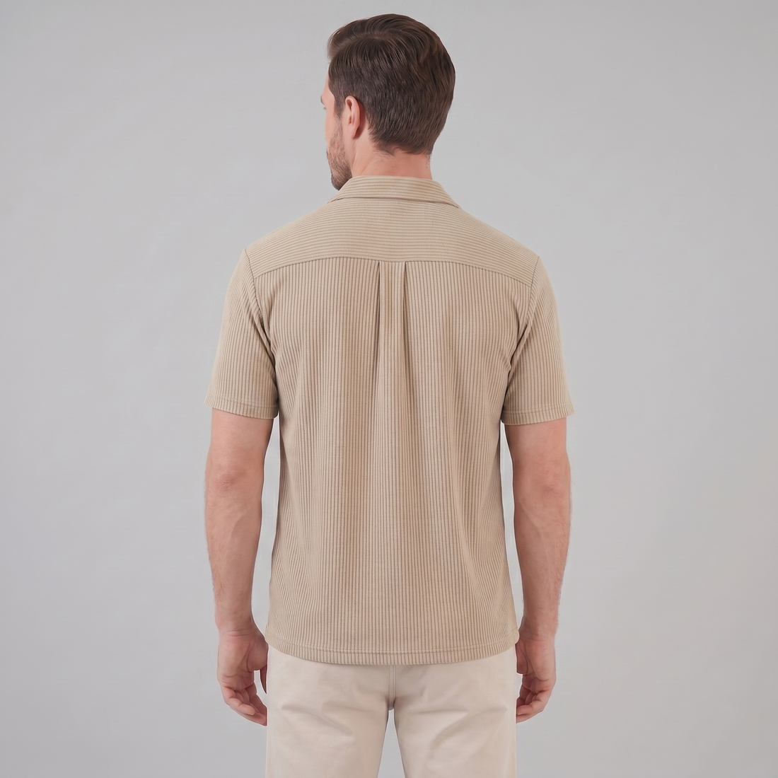 Men's Ribbed Cuban Collar Shirt