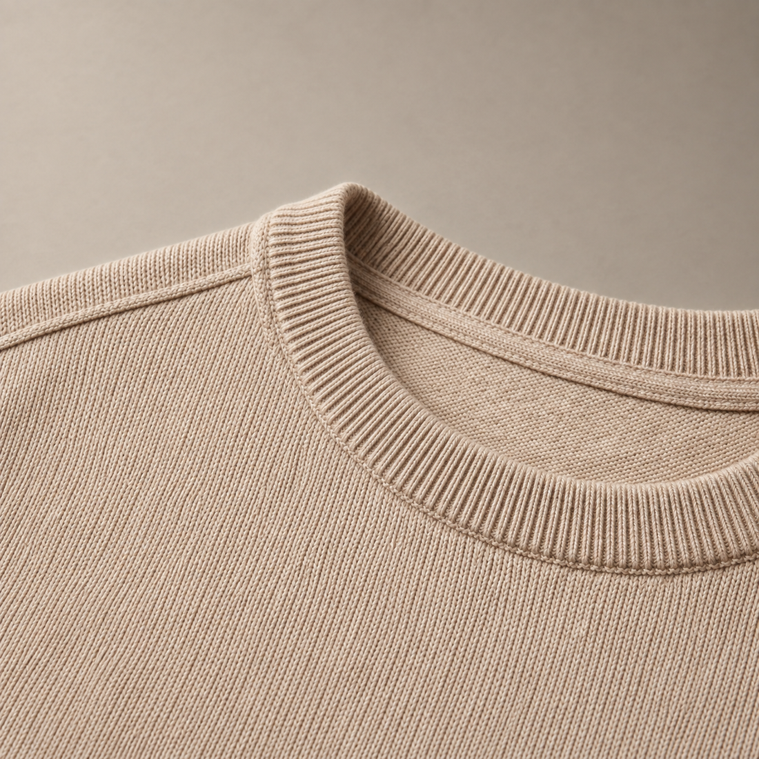 Men's Ribbed Knit Crew Neck T-Shirt