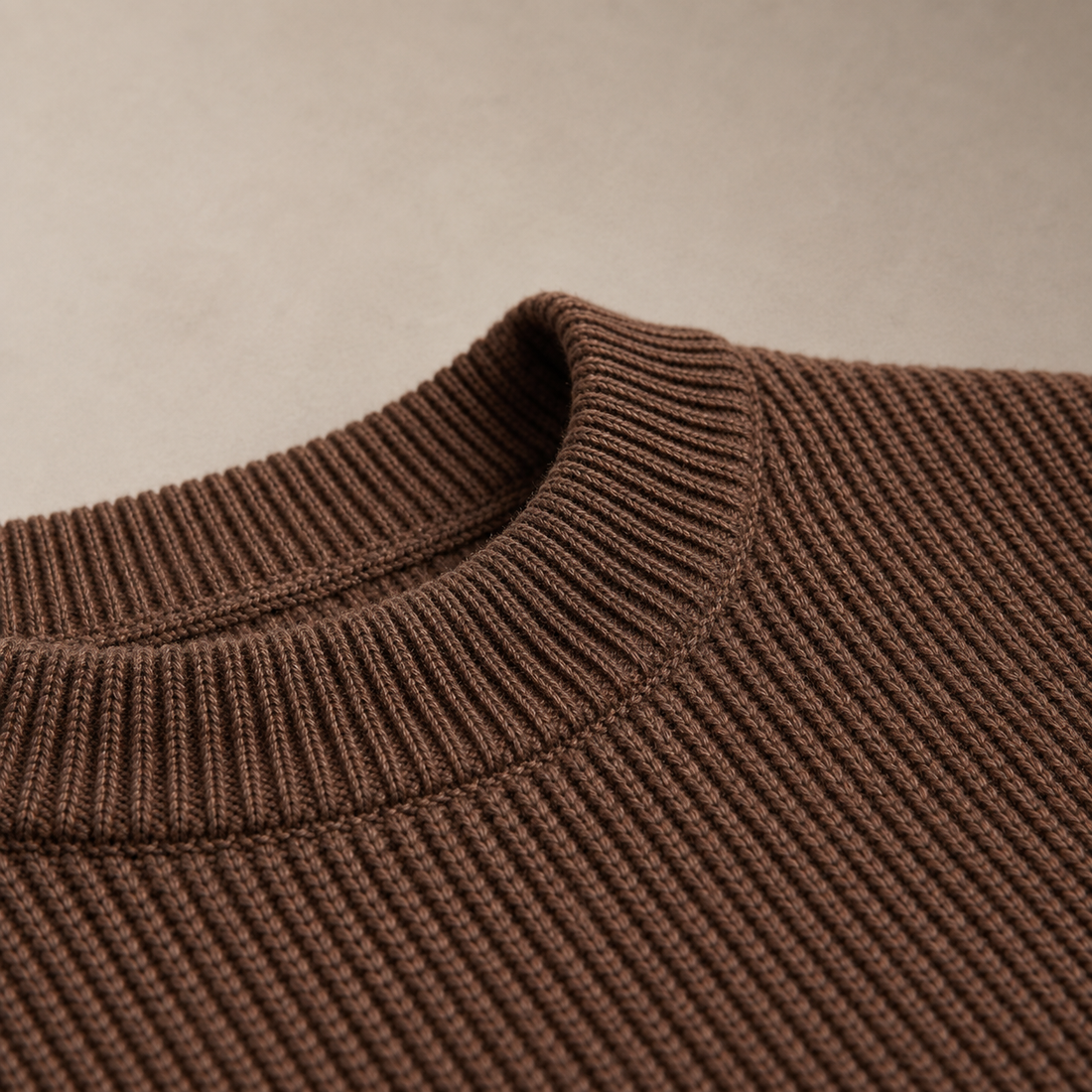 Men's Ribbed Knit Crew Neck T-Shirt