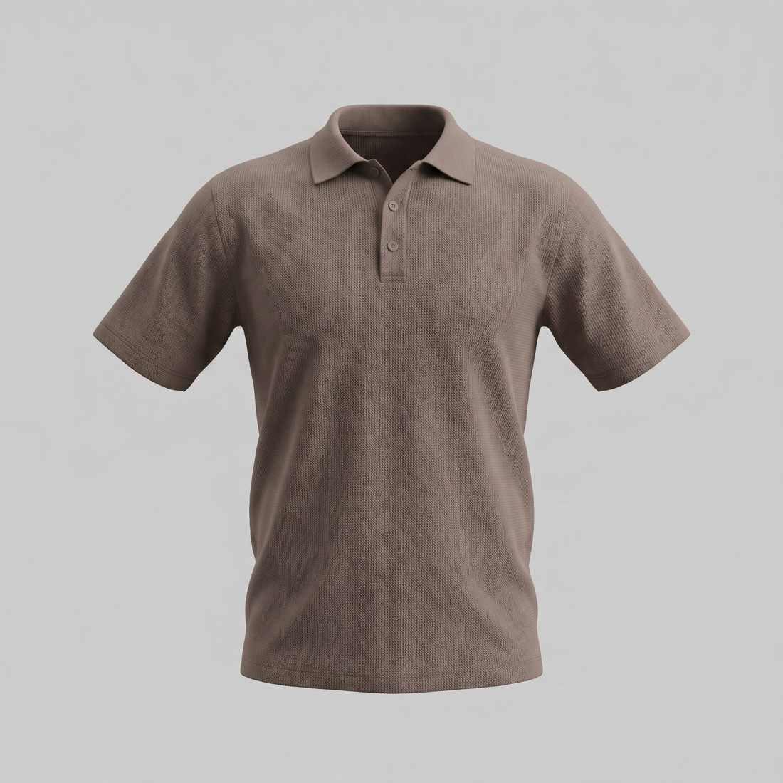 Men's Ribbed Short Sleeve Polo Shirt