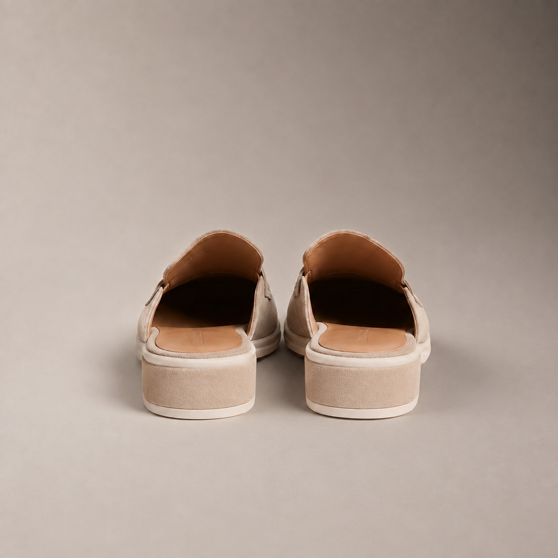 Men's Sand Suede Penny Loafer Mules