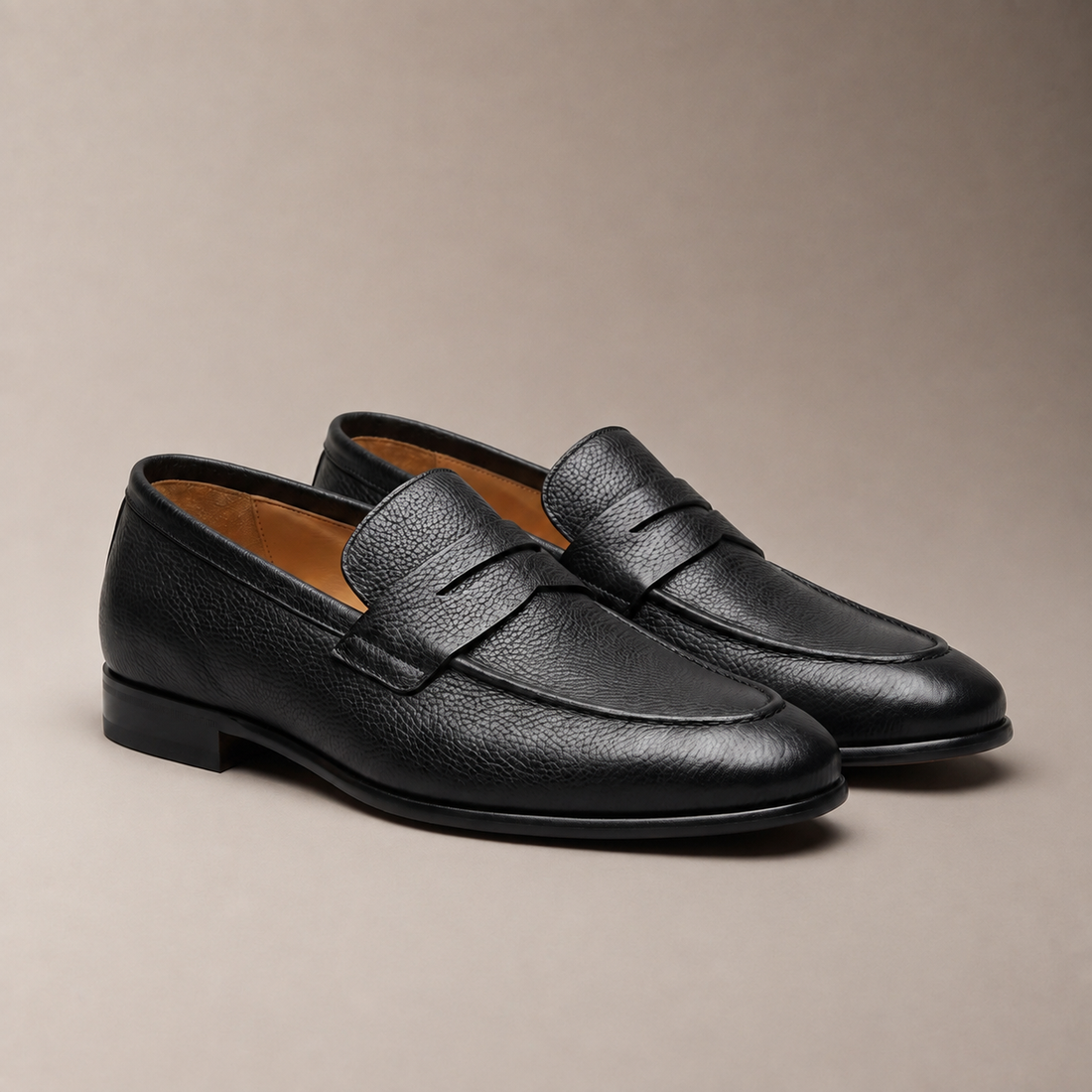 Men's Sheepskin Suede Penny Loafers