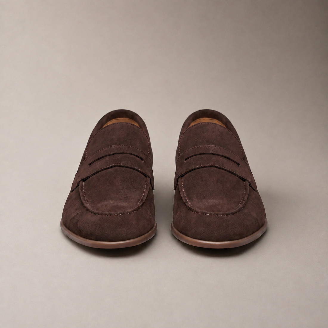 Men's Sheepskin Suede Penny Loafers