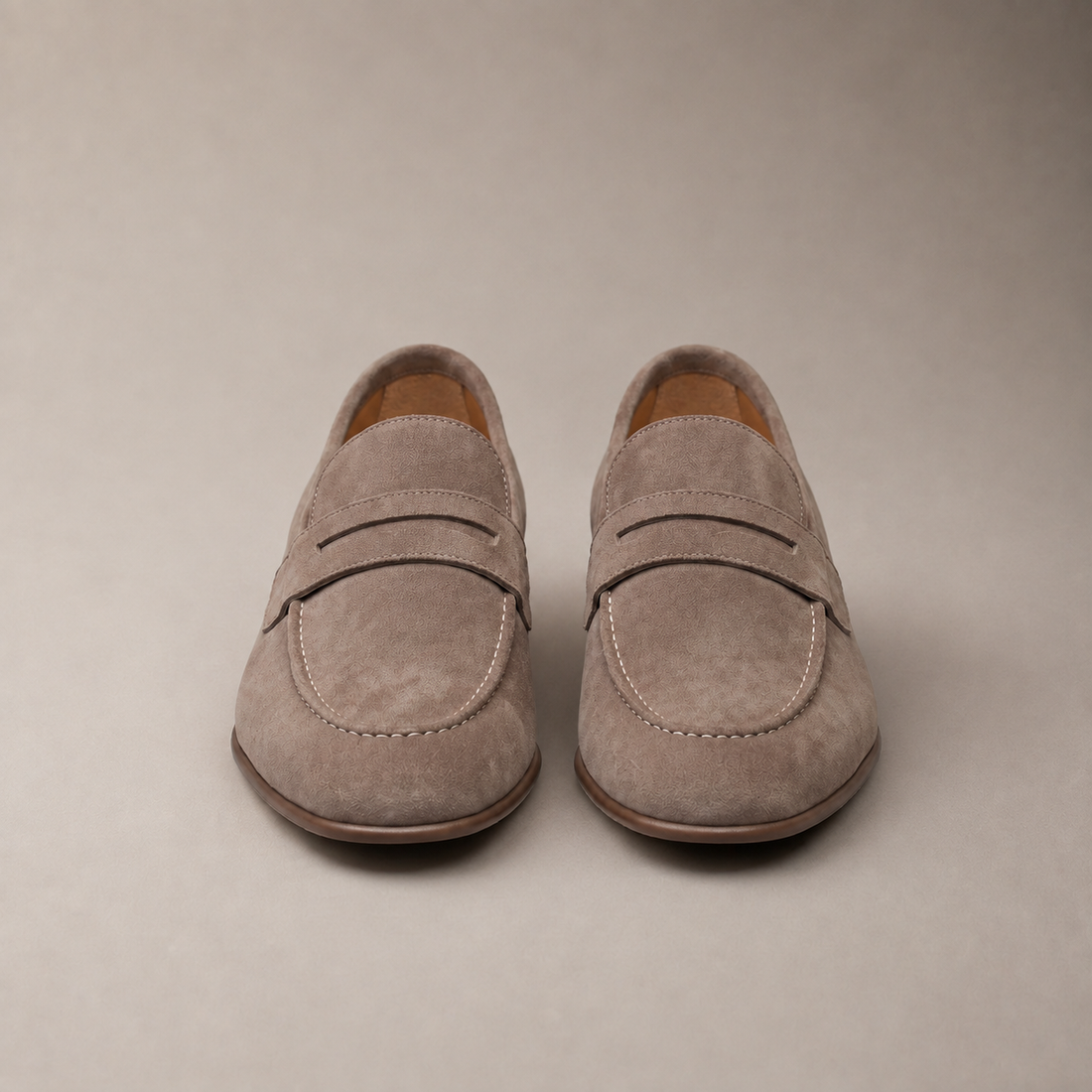 Men's Sheepskin Suede Penny Loafers