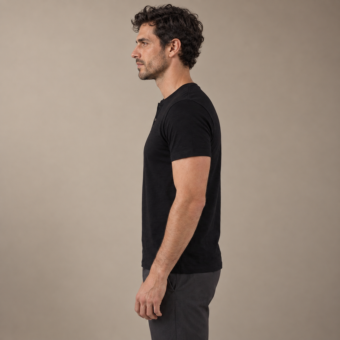 Men's Short Sleeve Henley Shirt