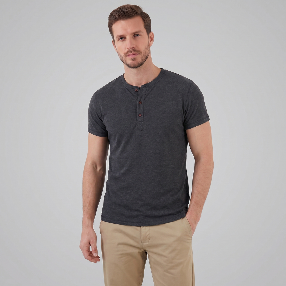 Men's Short Sleeve Henley Shirt