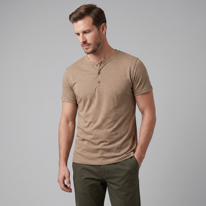 Men's Short Sleeve Henley Shirt