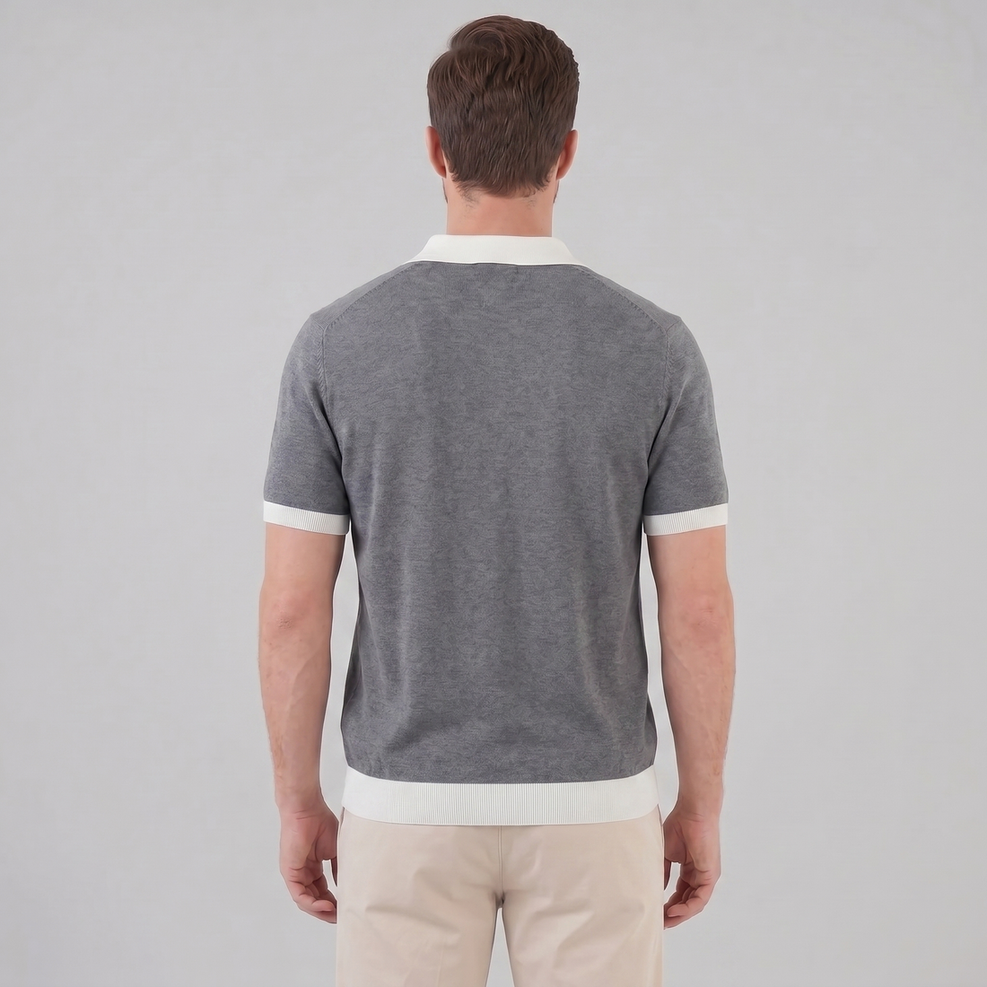 Men's Short Sleeve Knitted Polo Shirt