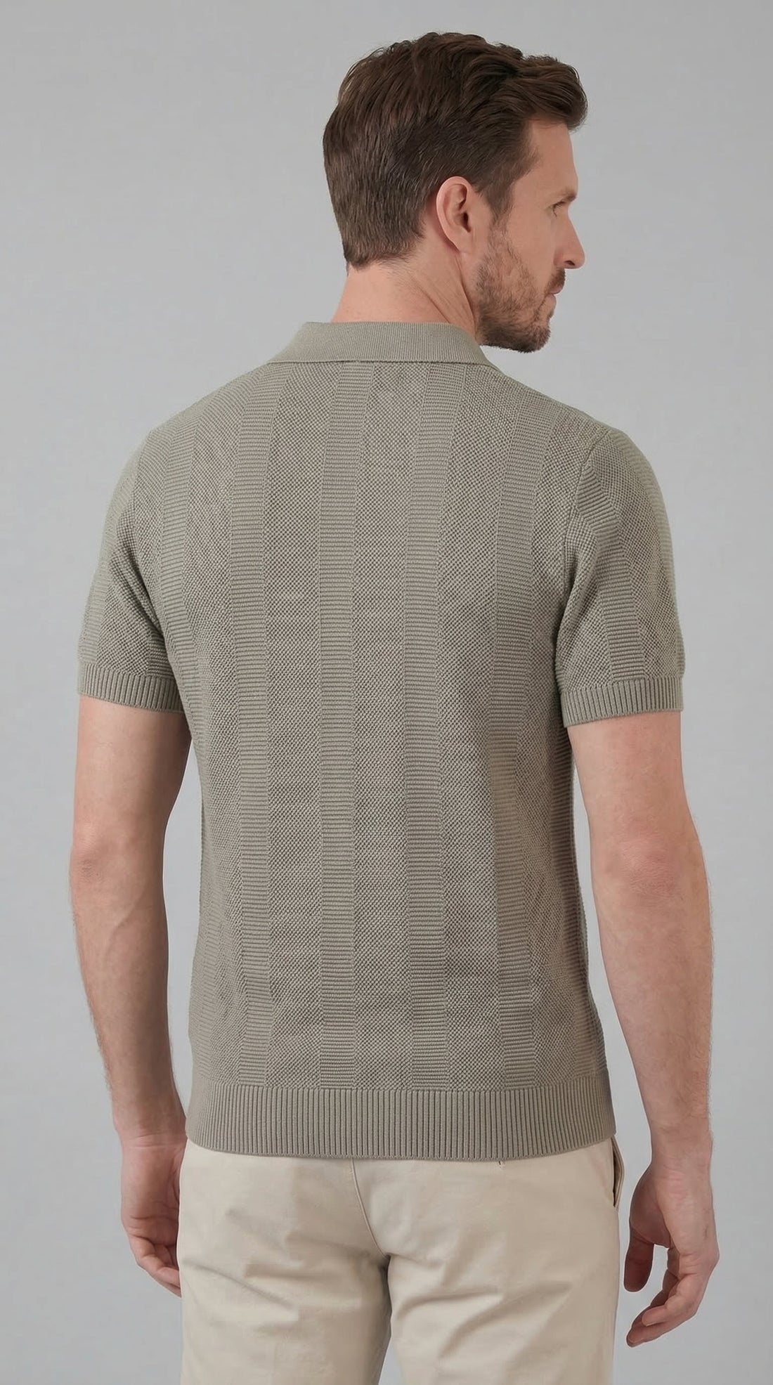 Men's Short Sleeve Polo Shirt - Modern Knit Design