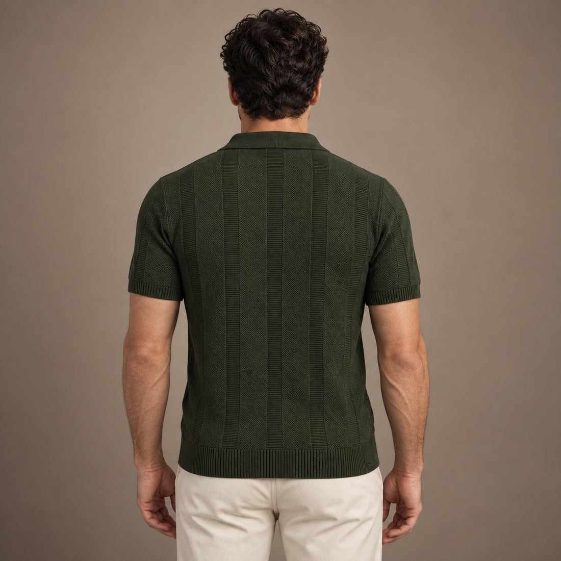 Men's Short Sleeve Polo Shirt - Modern Knit Design