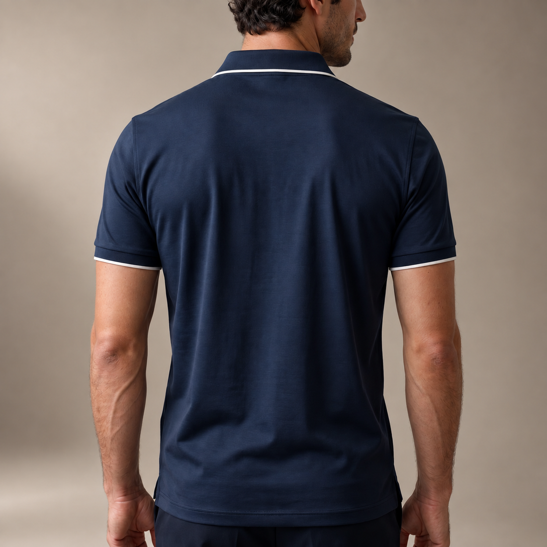 Men's Short Sleeve Polo Shirt with Zip Placket