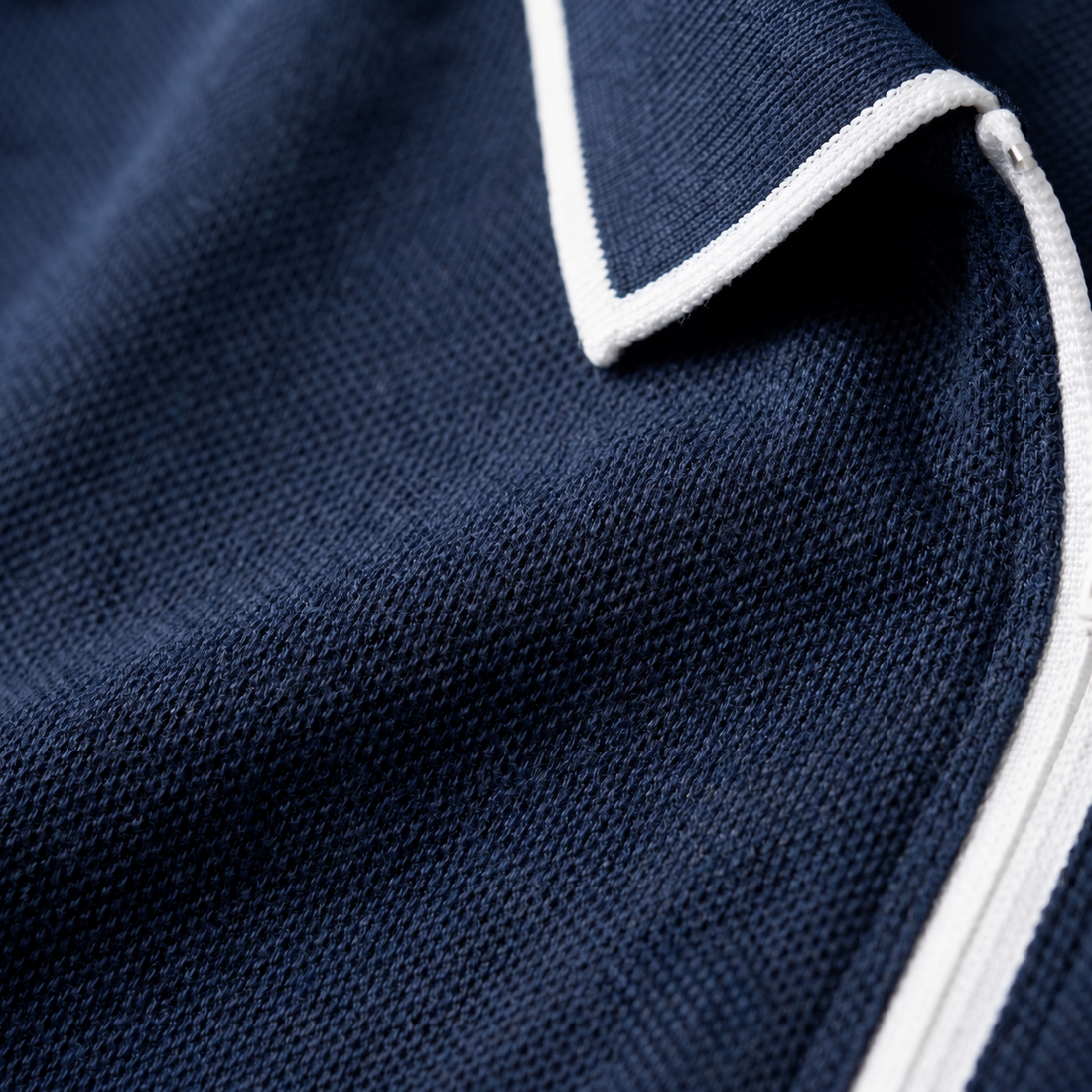 Men's Short Sleeve Polo Shirt with Zip Placket
