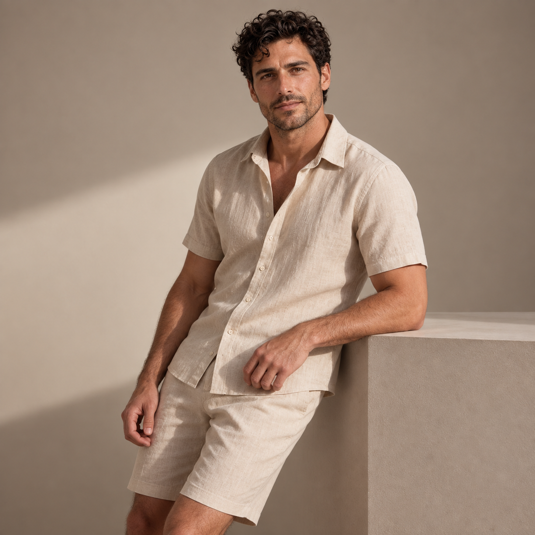 Men's Short Sleeve Shirt and Shorts Co-Ord Set