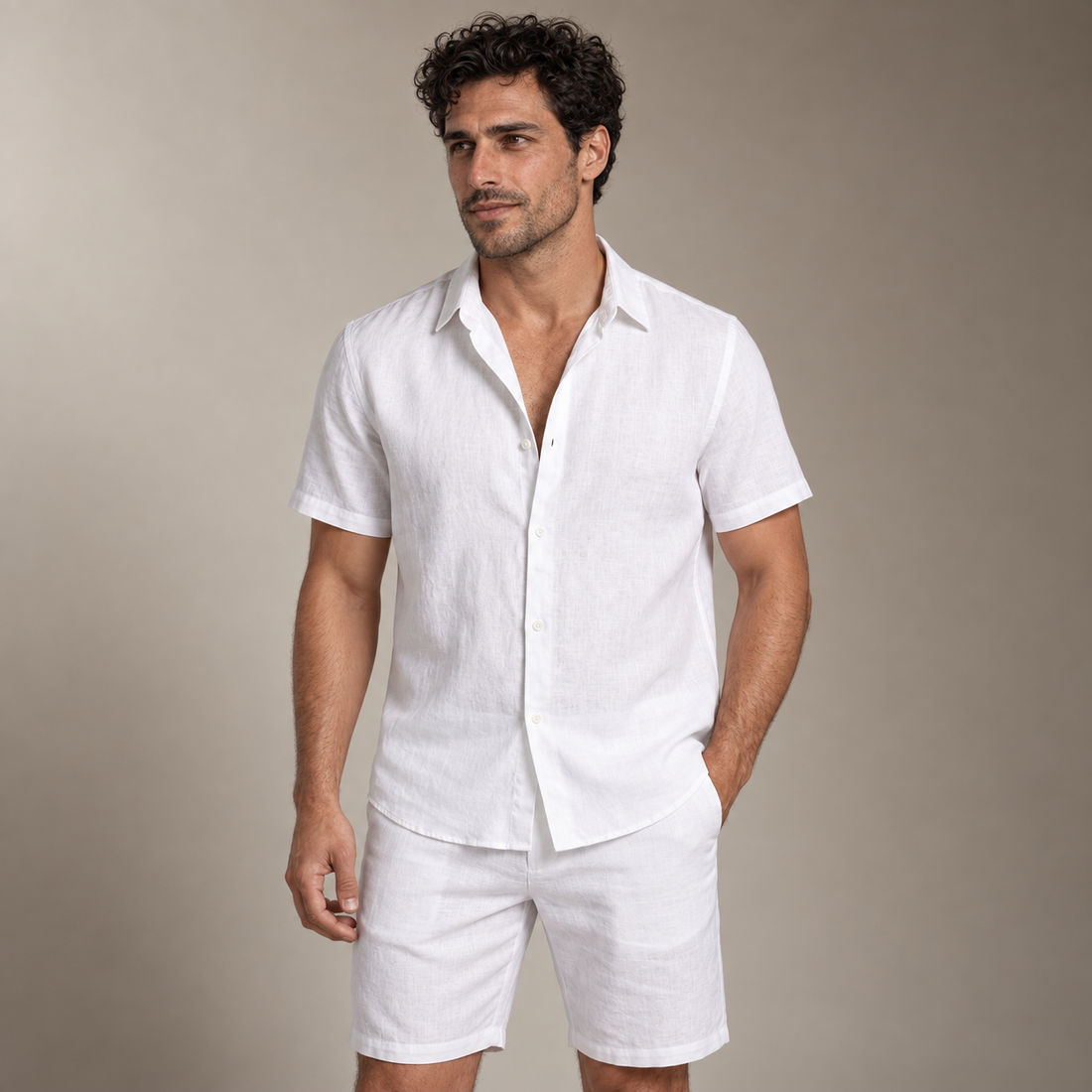 Men's Short Sleeve Shirt and Shorts Co-Ord Set