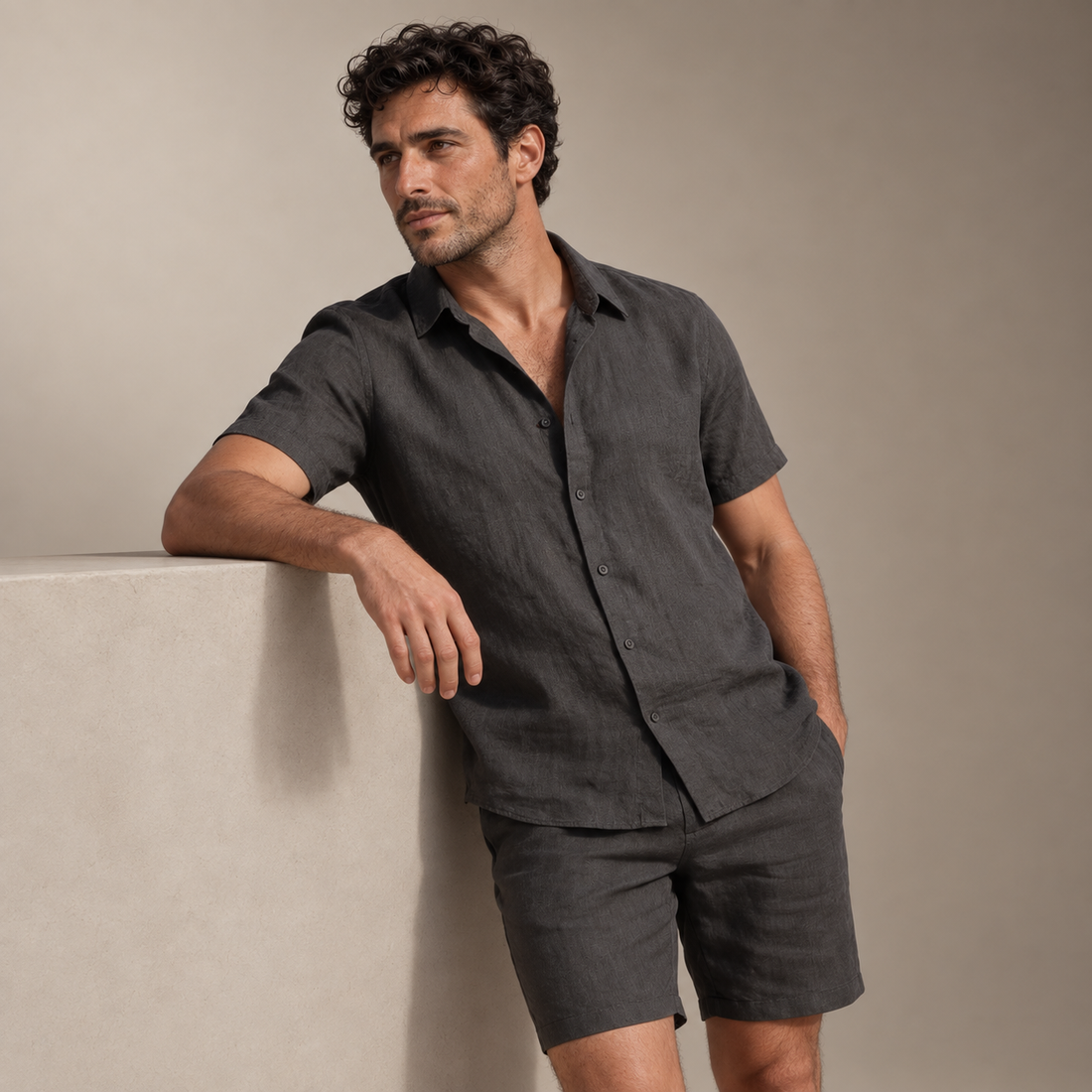 Men's Short Sleeve Shirt and Shorts Co-Ord Set