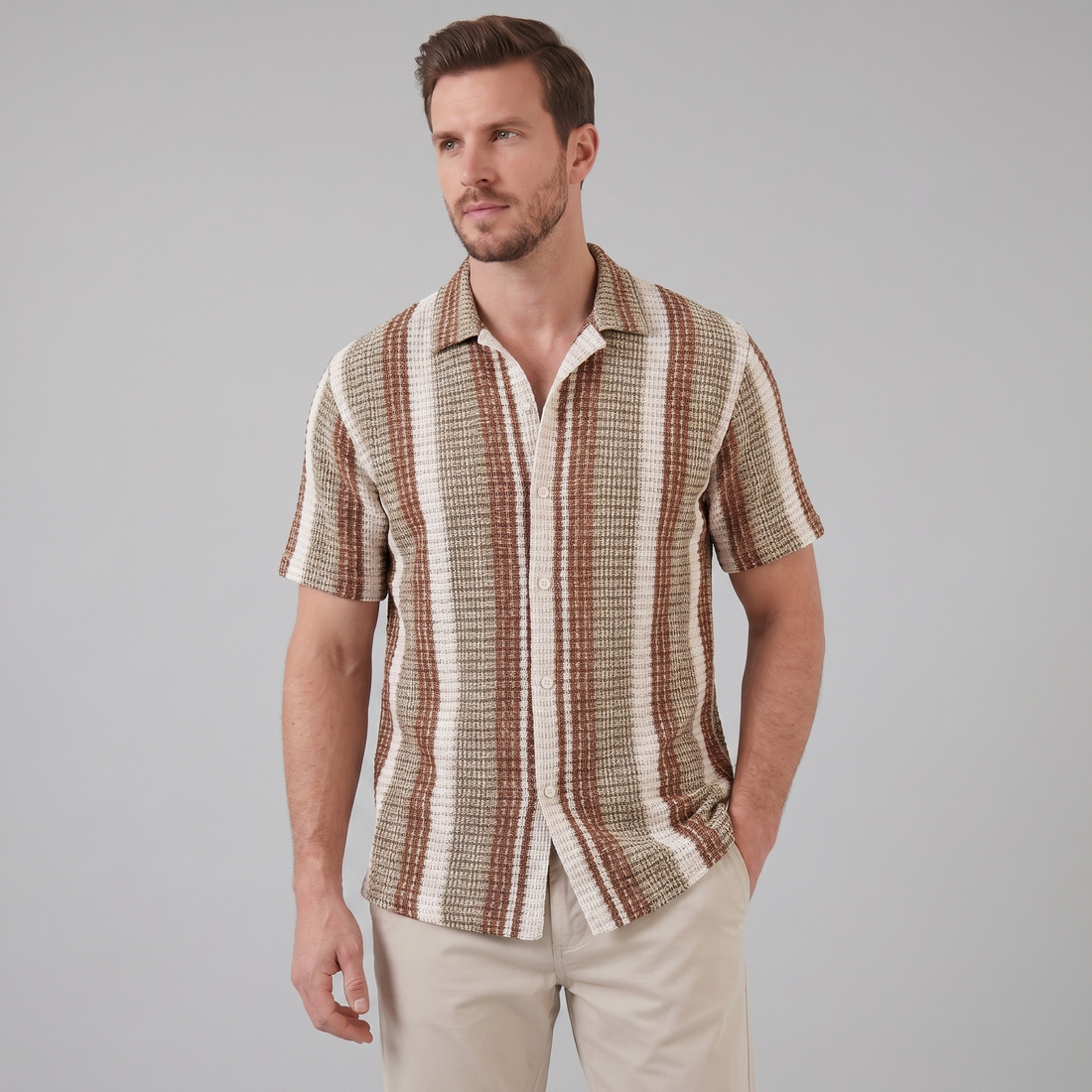 Men's Short-Sleeve Striped Shirt