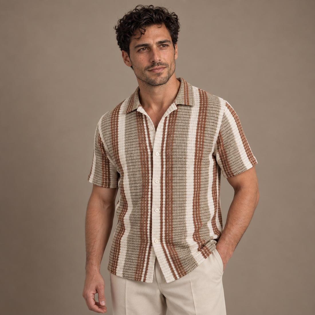 Men's Short-Sleeve Striped Shirt