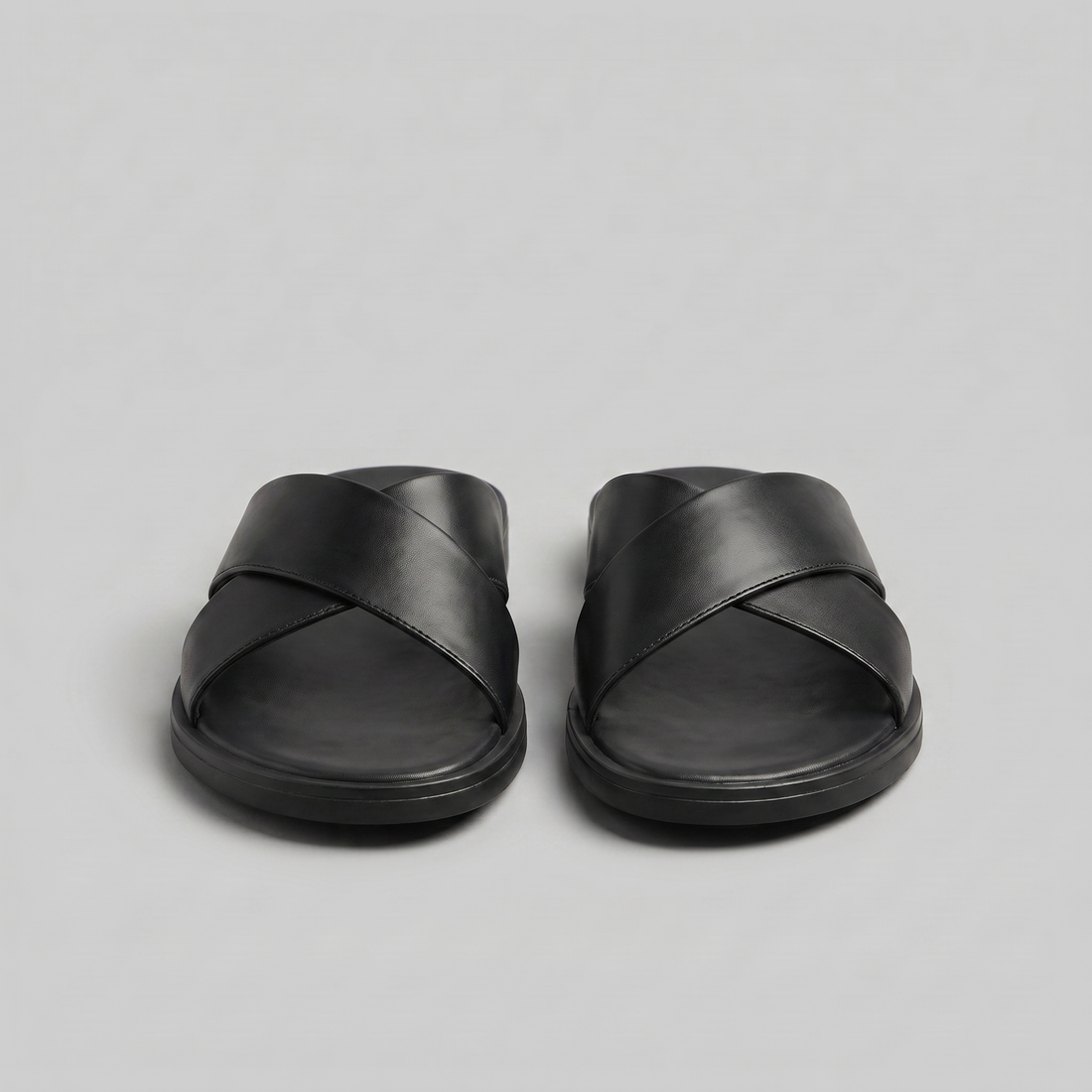 Men's Slide Sandals with Cross Strap Design
