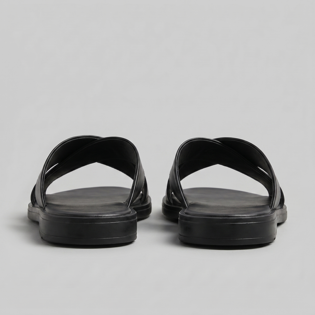 Men's Slide Sandals with Cross Strap Design