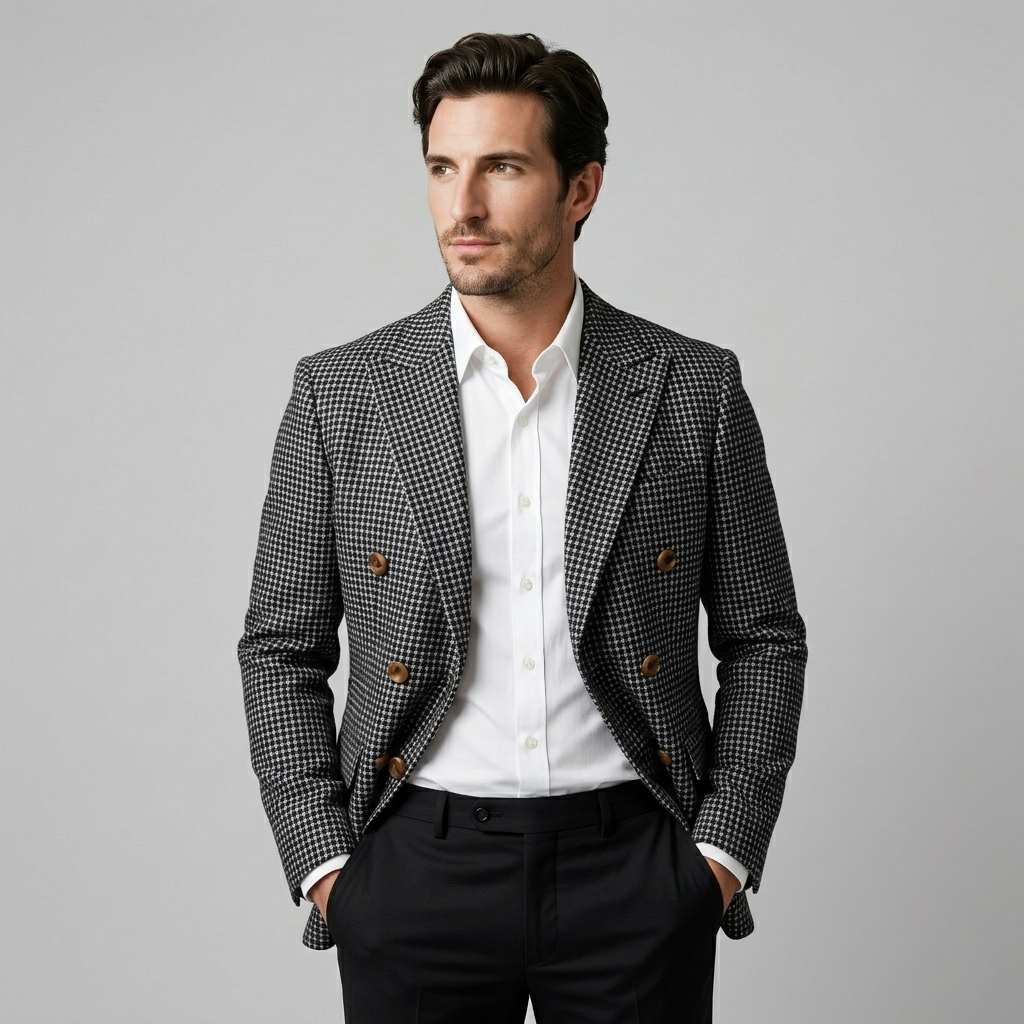 Men's Slim Fit Double-Breasted Blazer