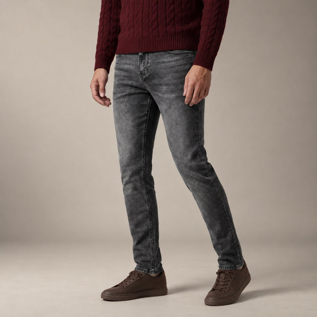 Men's Slim Fit Grey Jeans