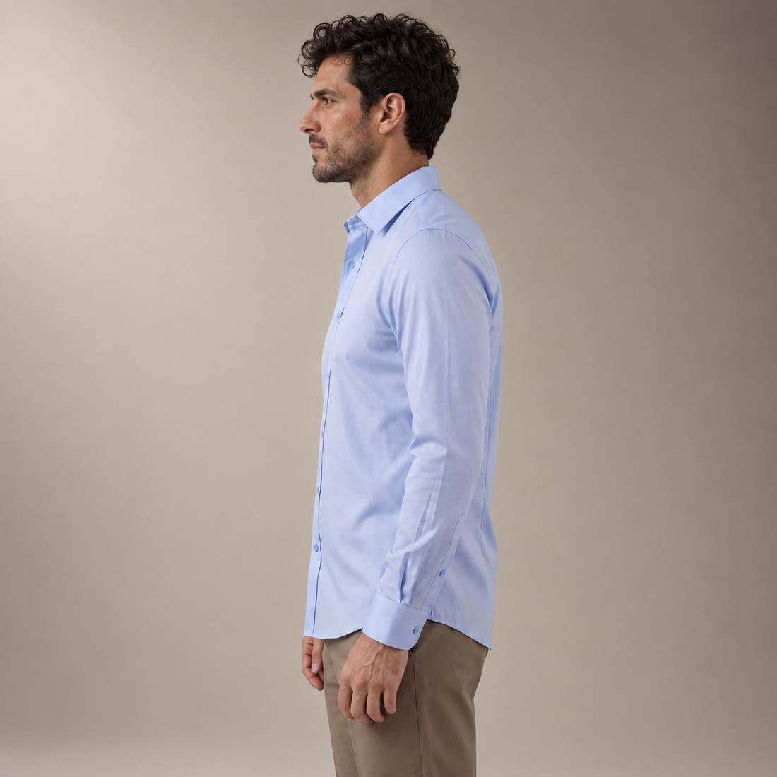 Men's Slim Fit Long-Sleeve Dress Shirt