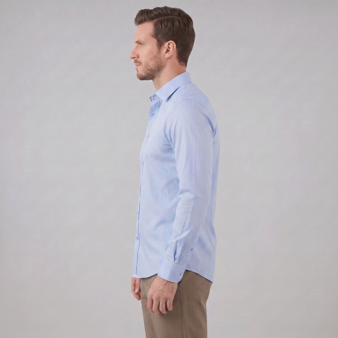 Men's Slim Fit Long-Sleeve Dress Shirt