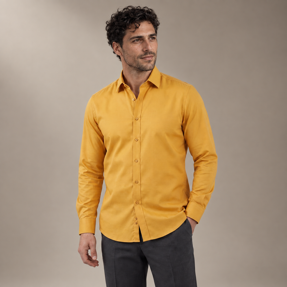 Men's Slim Fit Long-Sleeve Dress Shirt