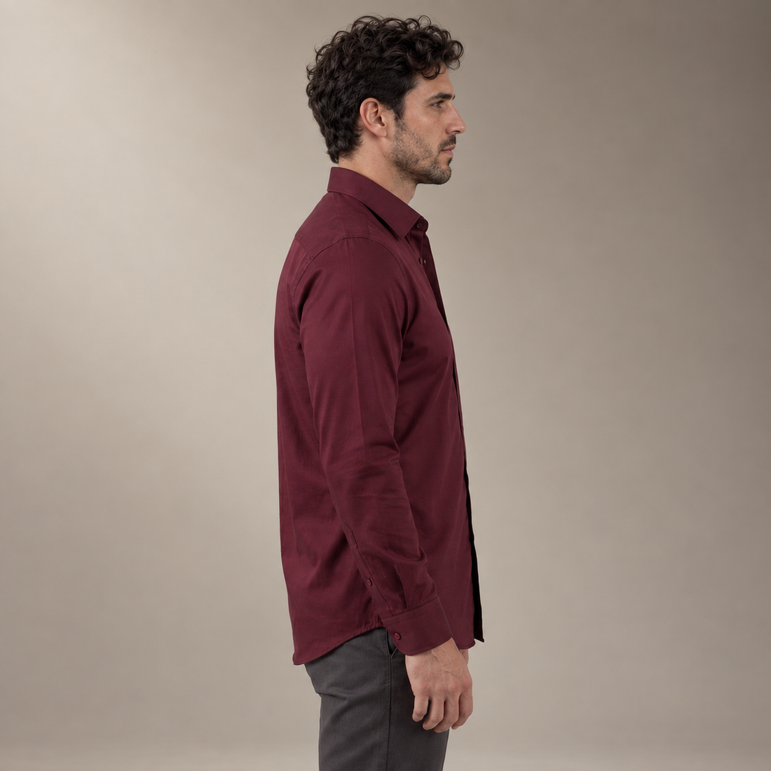 Men's Slim Fit Long-Sleeve Dress Shirt