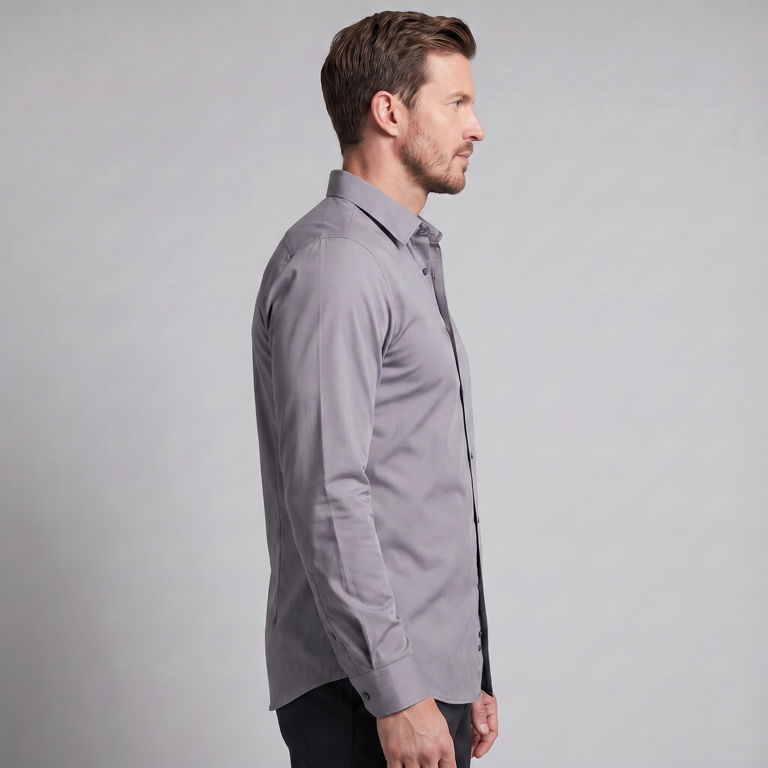 Men's Slim Fit Long-Sleeve Dress Shirt