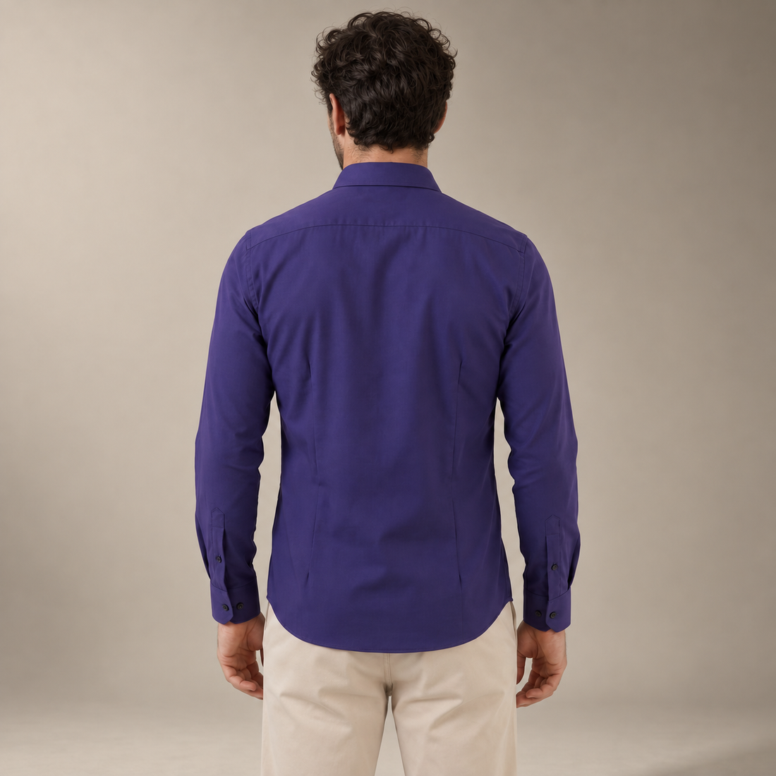Men's Slim Fit Long-Sleeve Dress Shirt