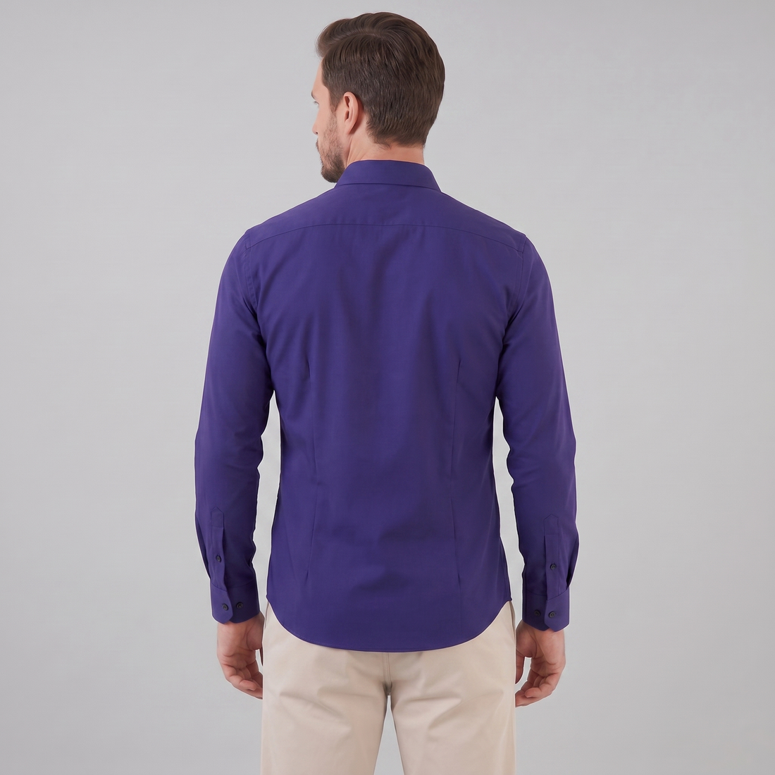 Men's Slim Fit Long-Sleeve Dress Shirt