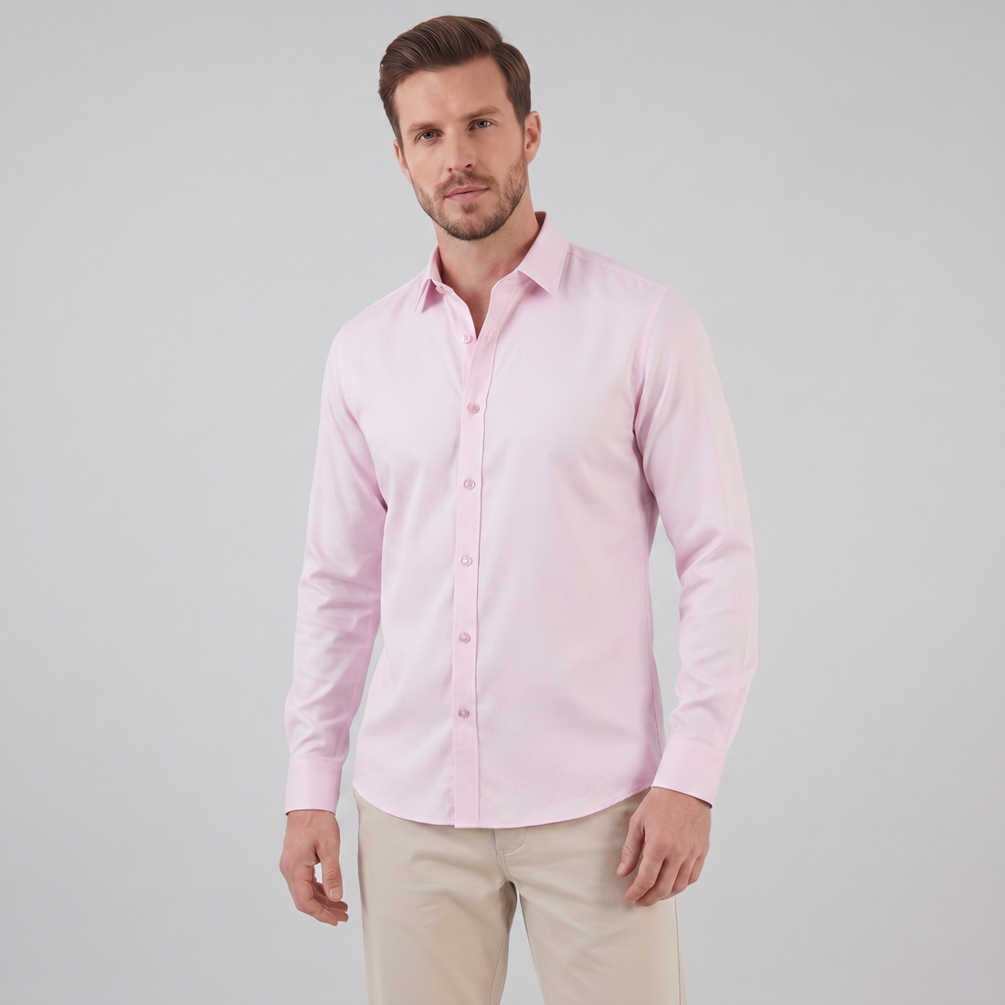 Men's Slim Fit Long-Sleeve Dress Shirt