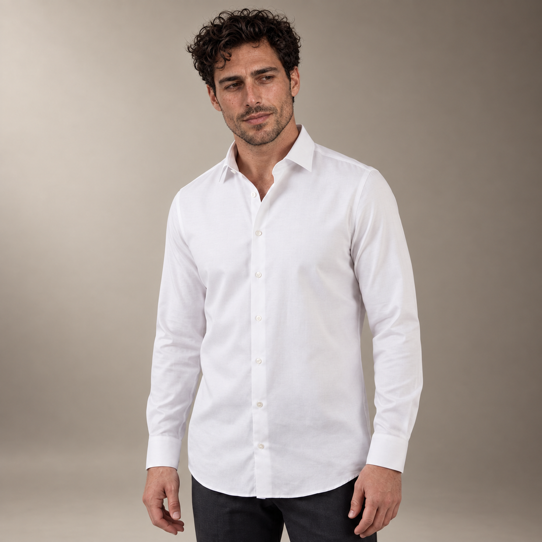 Men's Slim Fit Long-Sleeve Dress Shirt