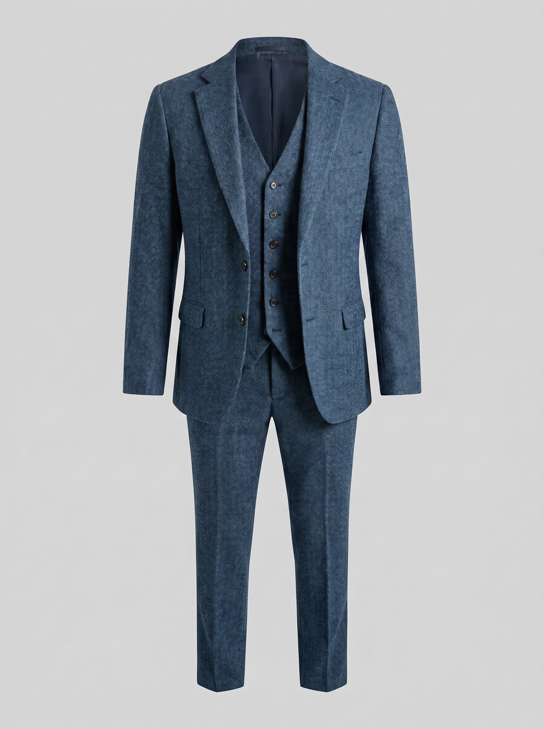 Men's Slim Fit Three-Piece Suit with Vest for Weddings