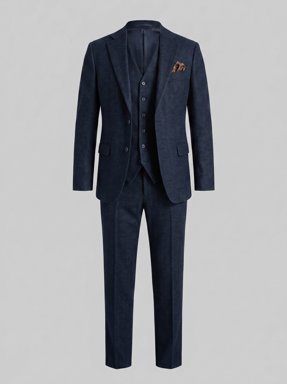 Men's Slim Fit Three-Piece Suit with Vest for Weddings