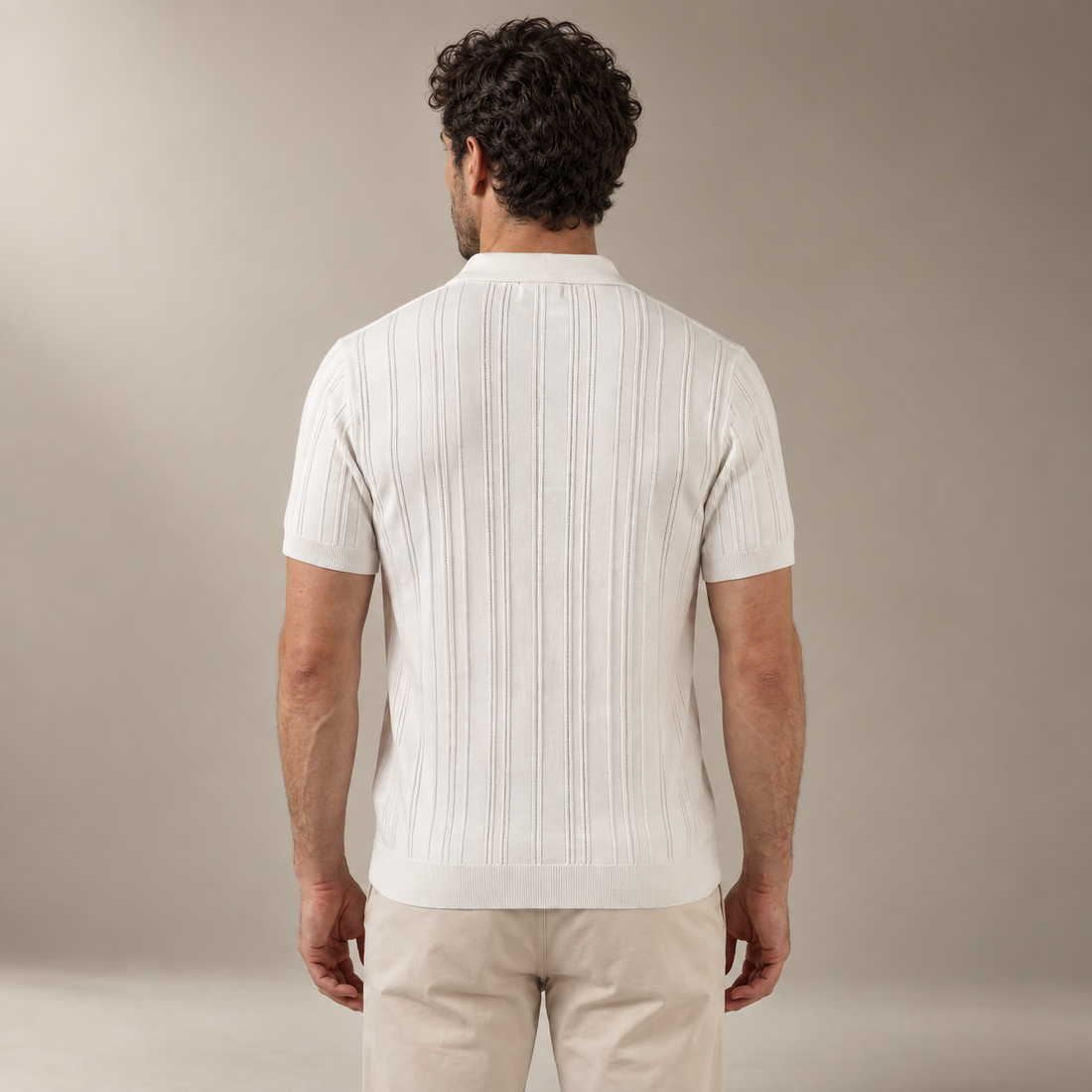 Men's Slim Fit Zip Up Polo Shirt
