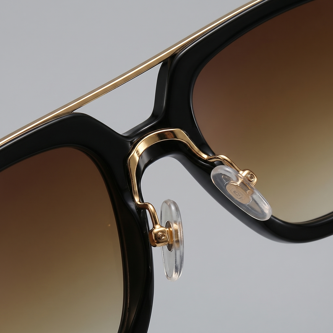 Men's Square Double-Bridge Sunglasses