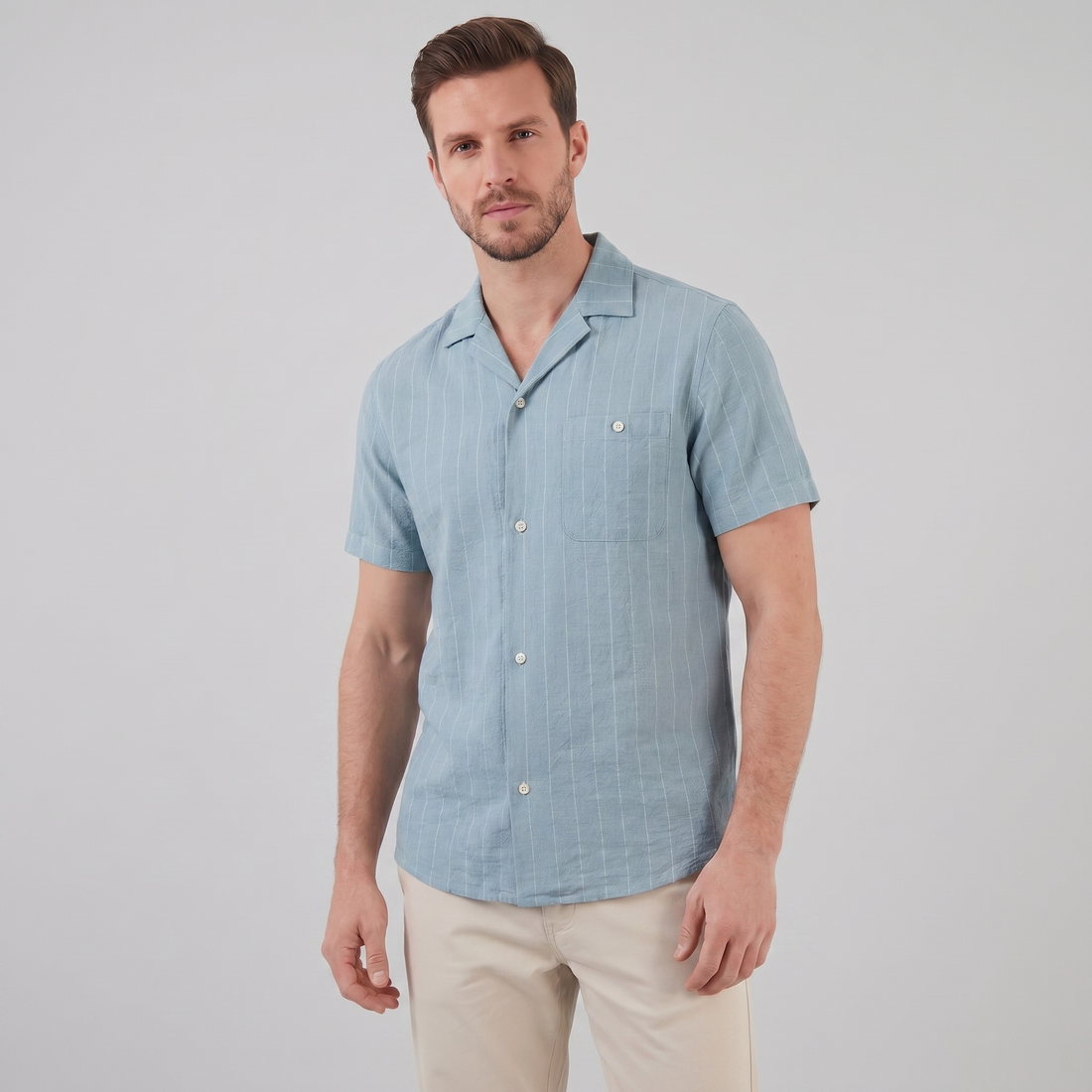 Men's Stripe Button-Down Shirt