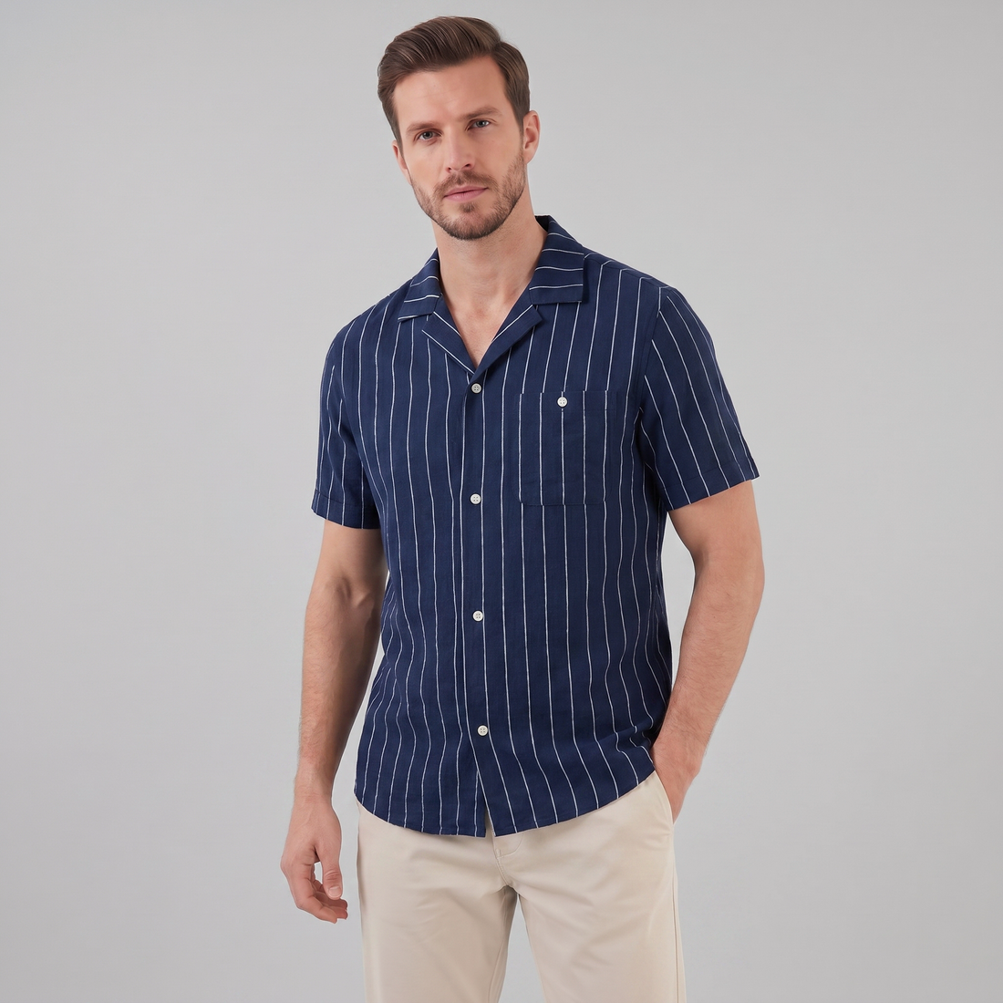 Men's Stripe Button-Down Shirt
