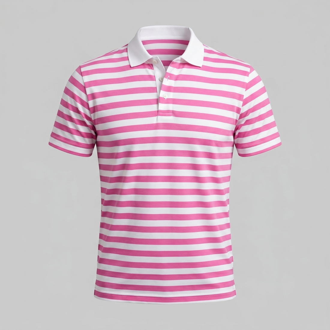 Men's Striped Short Sleeve Polo Shirt