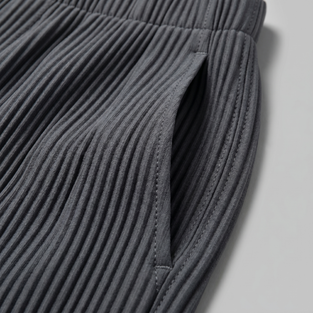 Men's Striped Trousers with Drawstring Elastic Waistband
