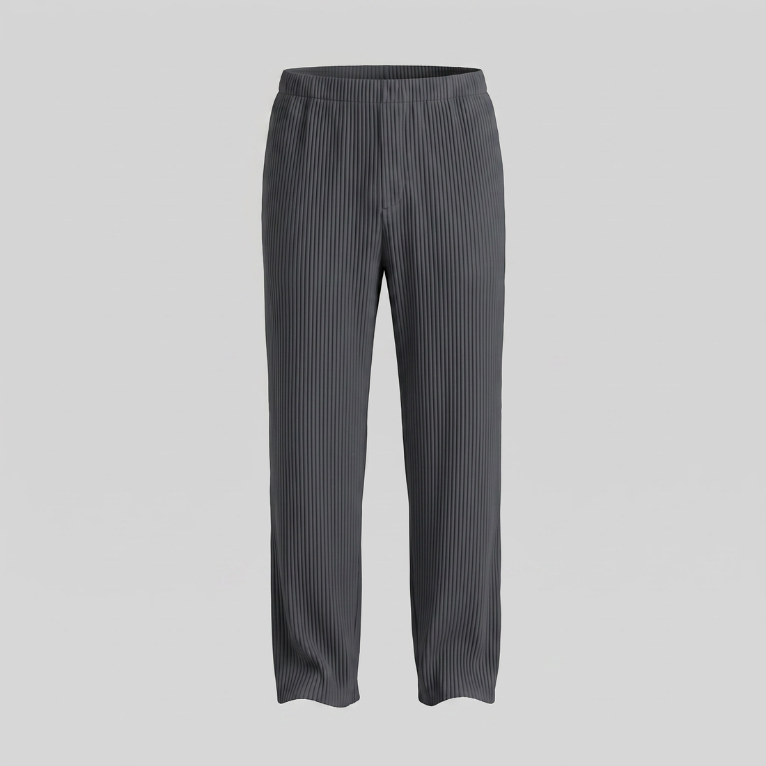 Men's Striped Trousers with Drawstring Elastic Waistband