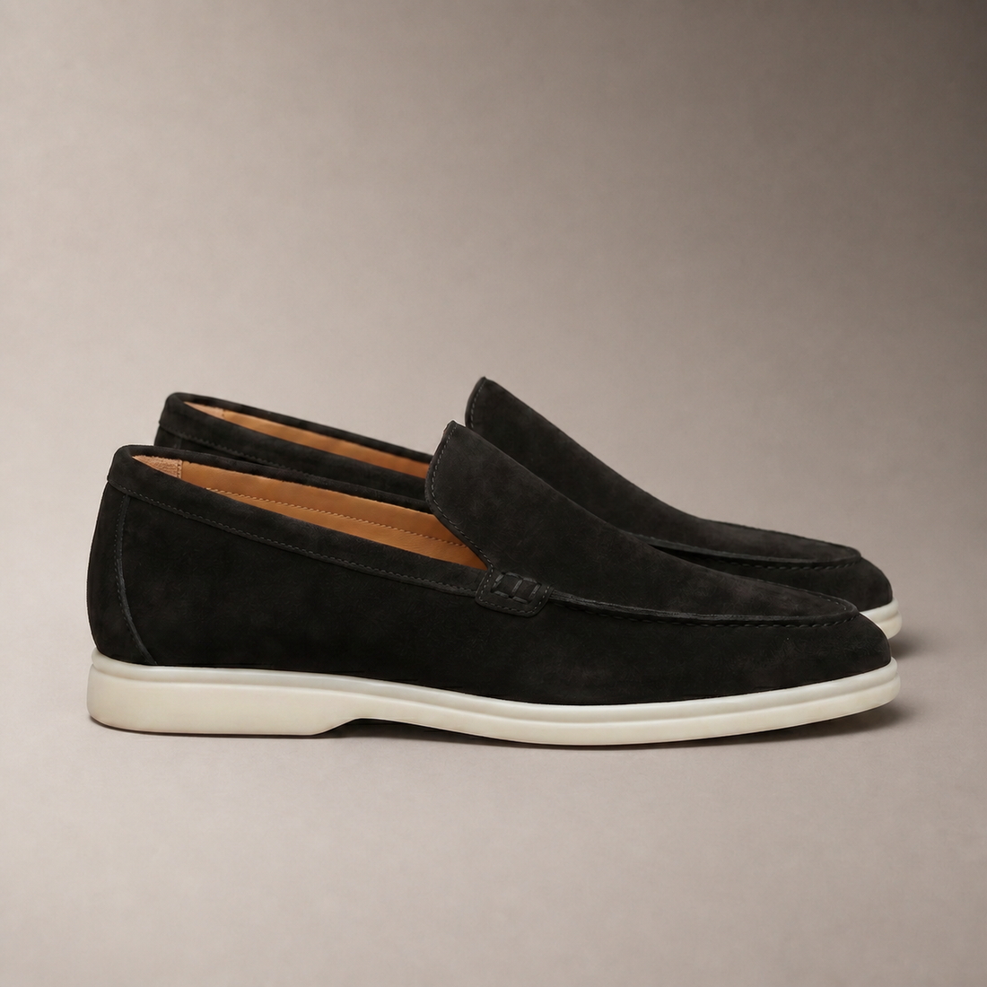 Men's Suede Black Loafers