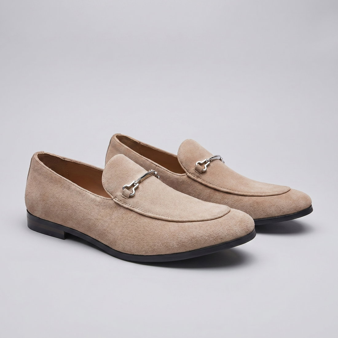 Men's Suede-Effect Horsebit Loafers