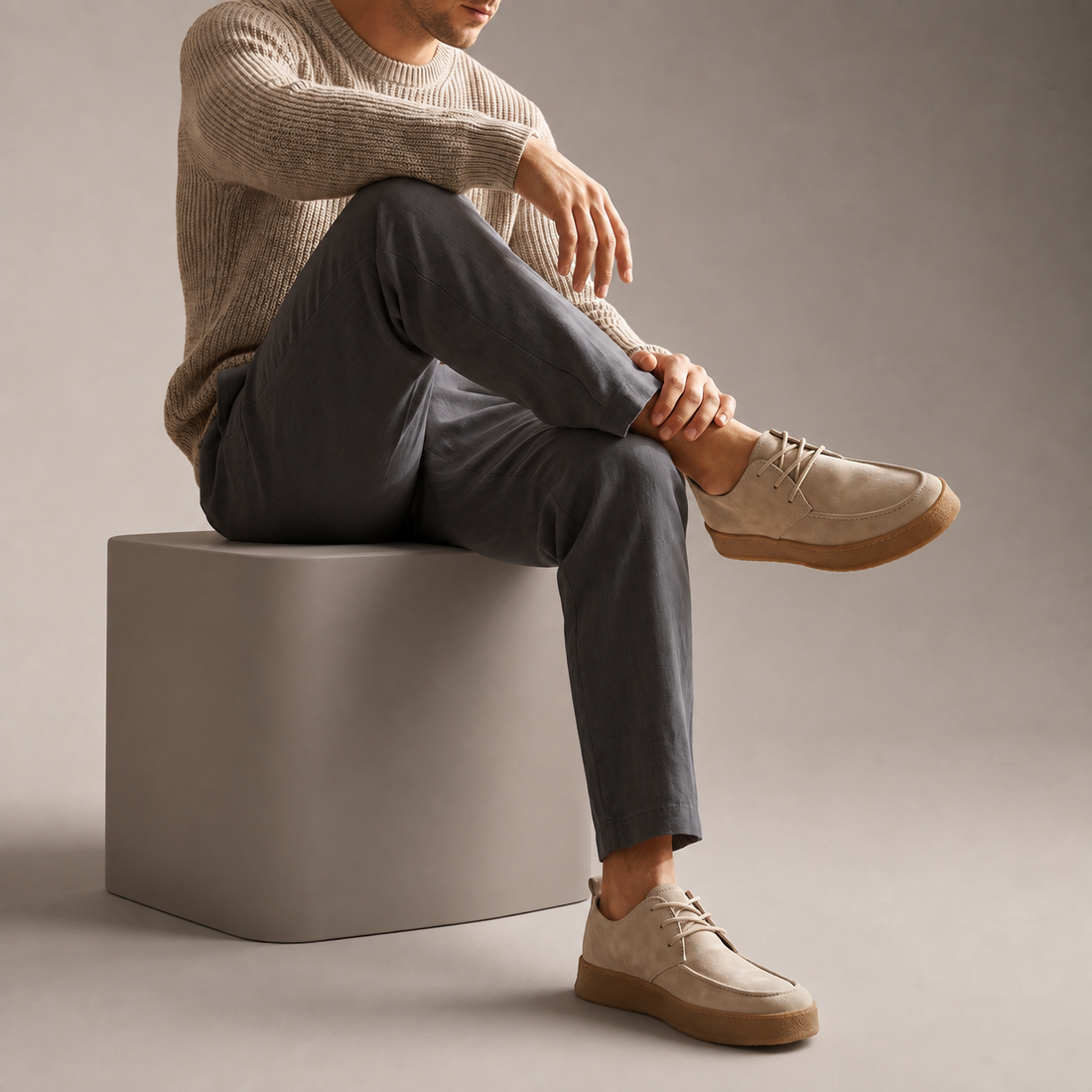 Men's Suede-Effect Lace-Up Casual Shoes
